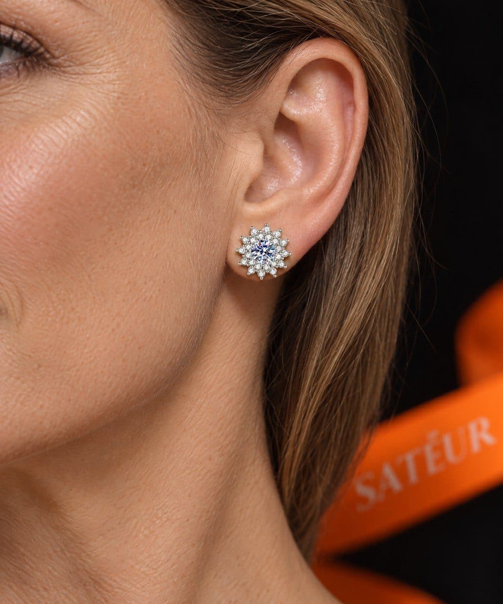 Tournesol Earrings, worn